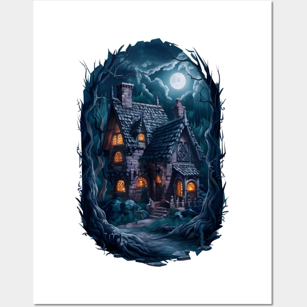 Dark Fantasy Medieval House Wall Art by Carpede